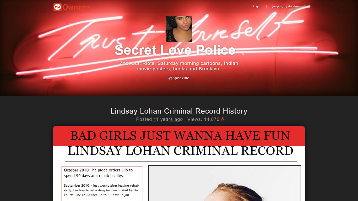 Lindsay Lohan Criminal Record History - ownzee.com